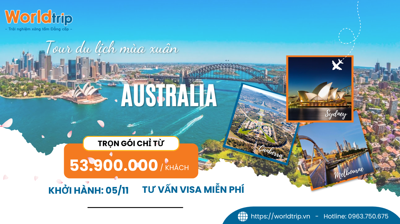 DU LỊCH MÙA XUÂN NƯỚC ÚC 7N6Đ: HÀ NỘI - MELBOURNE - CANBERRA - SYDNEY - HÀ NỘI