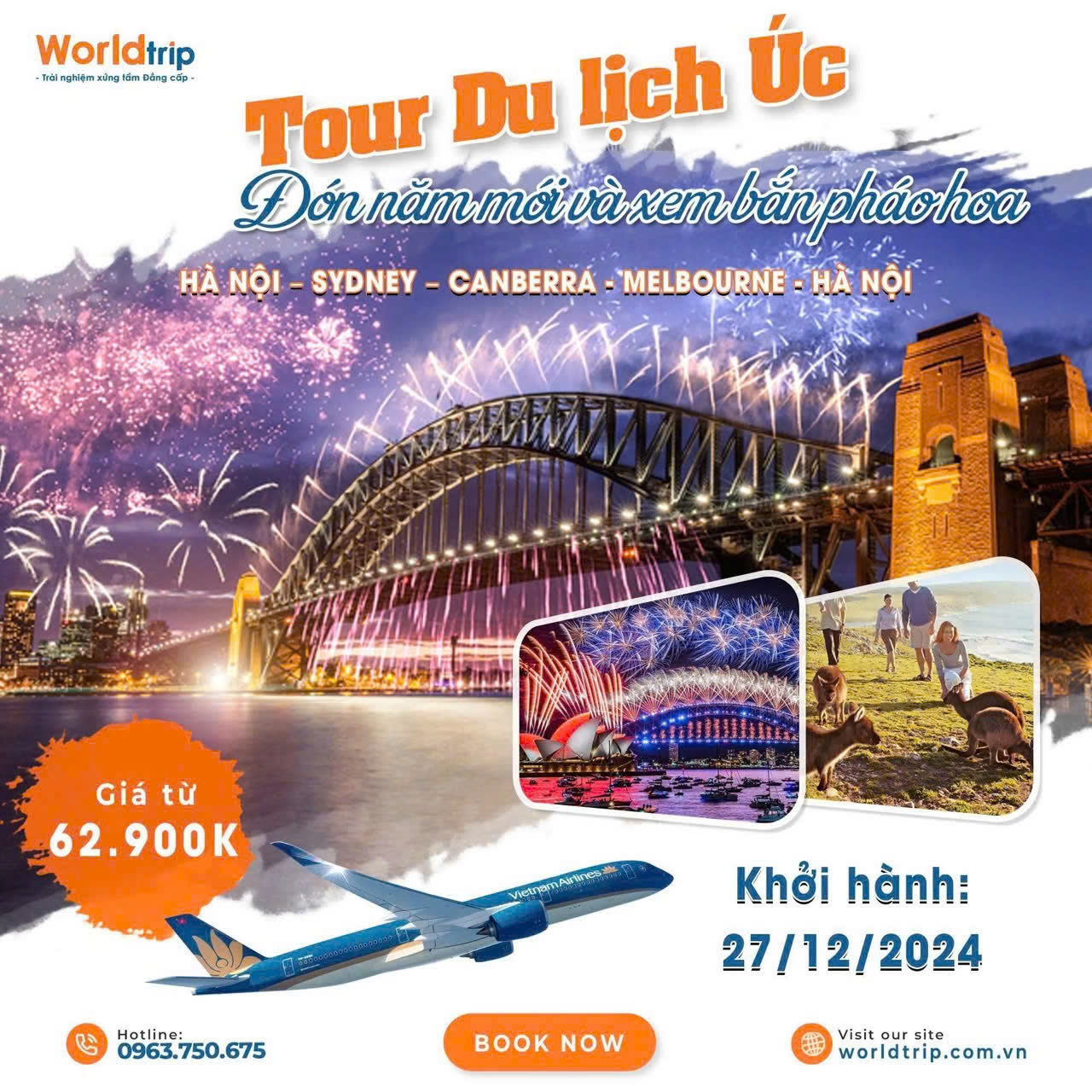 HÀ NỘI – SYDNEY – CANBERRA - MELBOURNE - HÀ NỘI 8N7D